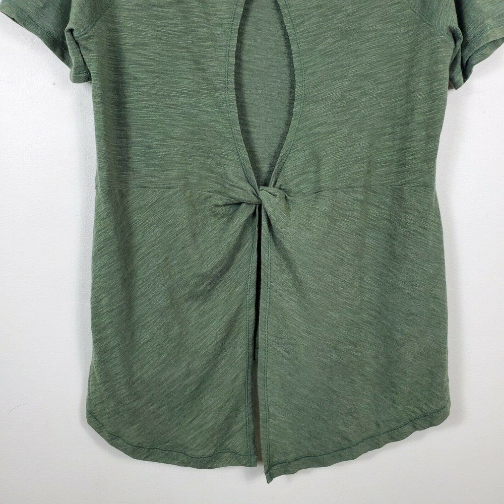 Calia by Carrie Underwood Peekaboo Twist Back Workout Top Short Sleeve Green M - Picture 7 of 10